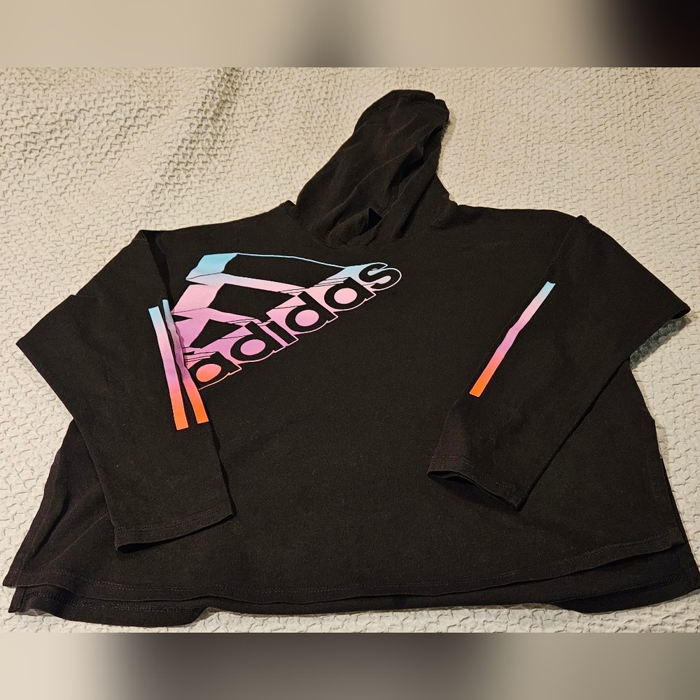 Girl's Adidas long sleeve hooded shirt